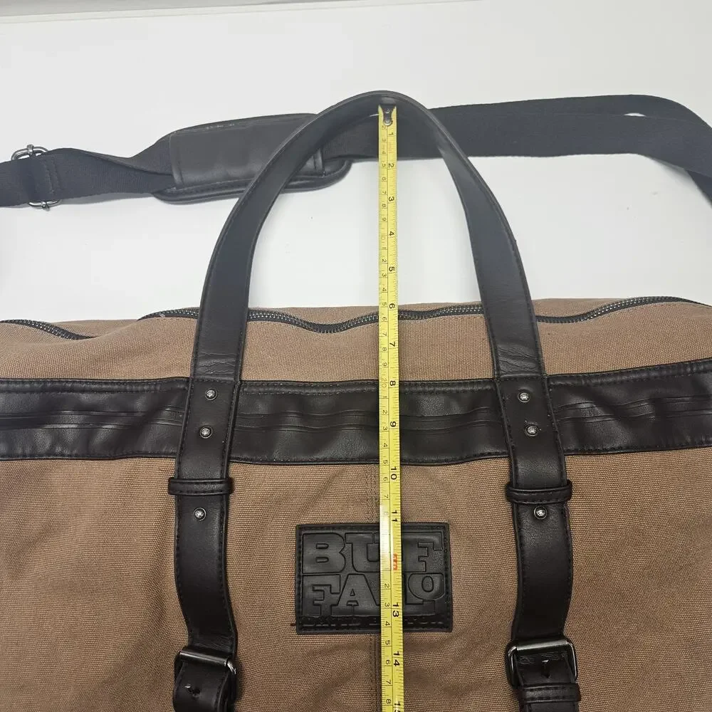 Buffalo David Bitton Tan Canvas Duffel with Black Trim